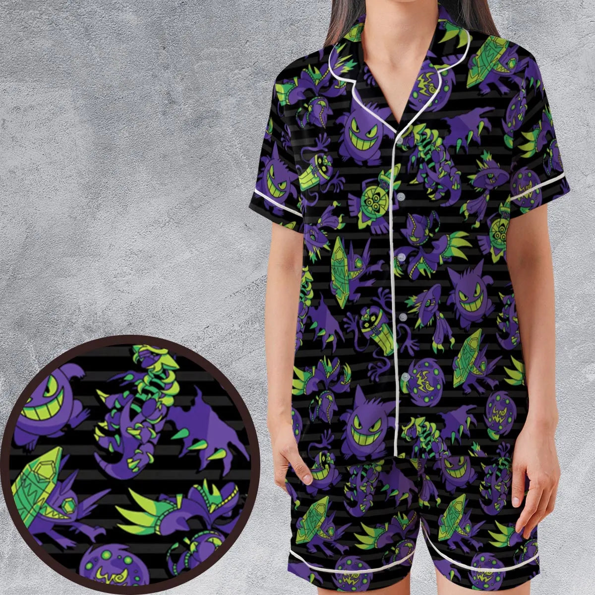 Satin Short-Sleeve Pajamas Set - XM7PRZPU