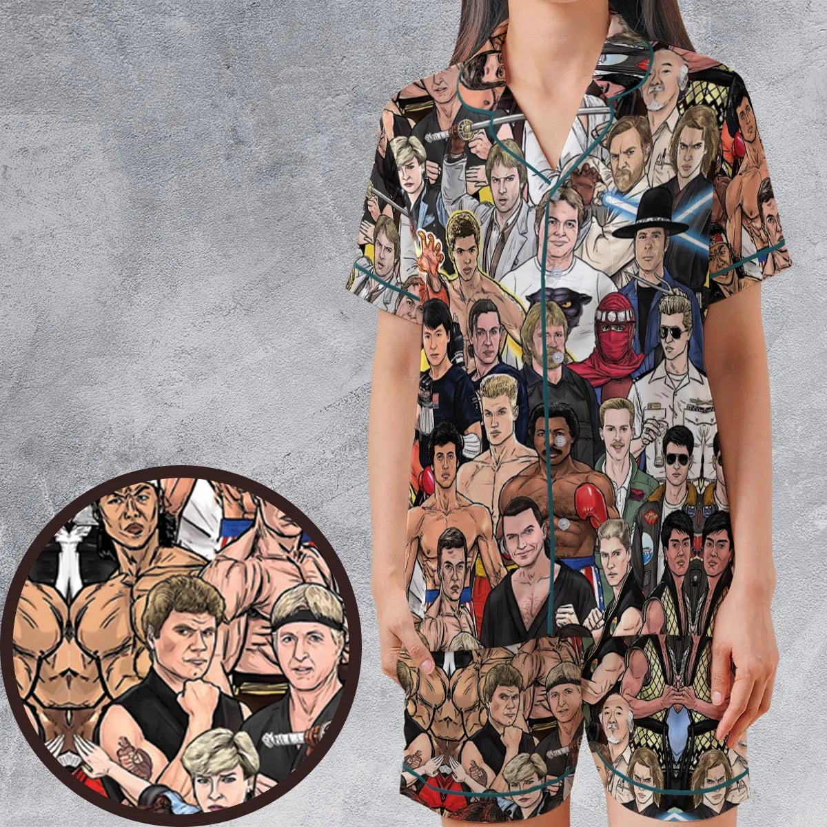 Satin Short-Sleeve Pajamas Set - V8ELEA3G
