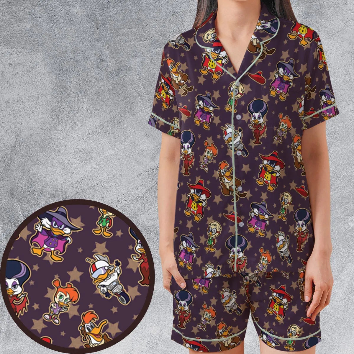 Satin Short-Sleeve Pajamas Set - 7ZU6E67Q