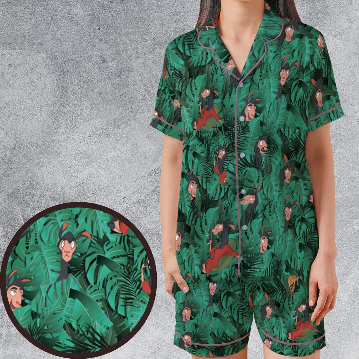 Satin Short-Sleeve Pajamas Set - UESWB6ZN