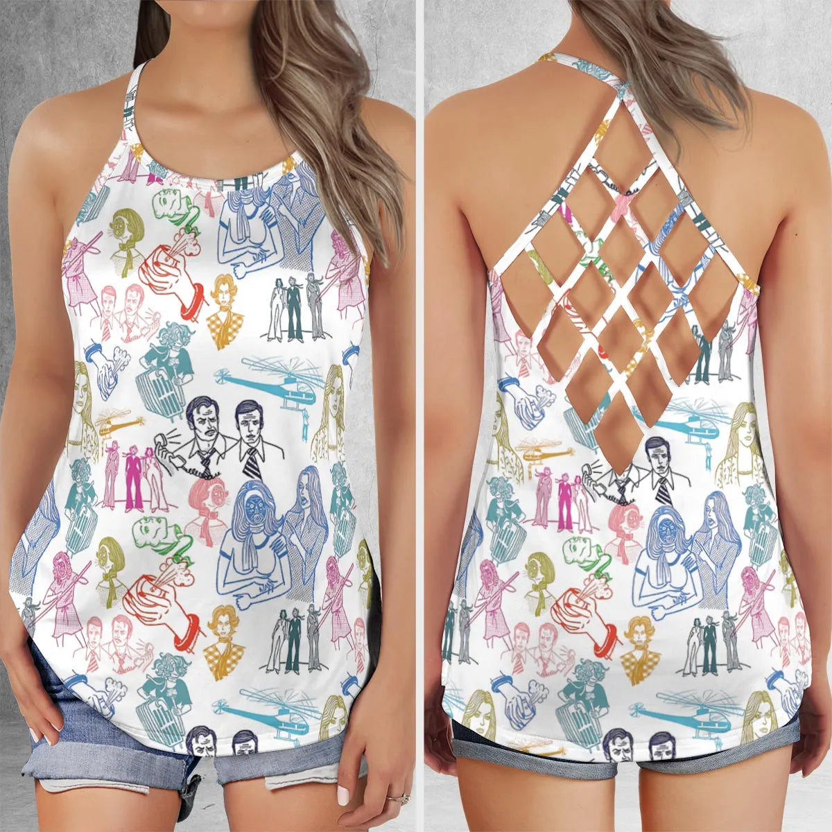 Criss Cross Tank Top - XQ9YMKM6