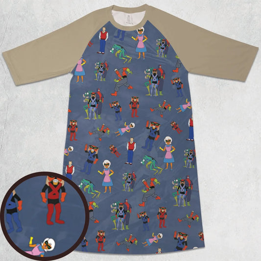 3/4 Sleeve Raglan Dress - S1D2ND2B