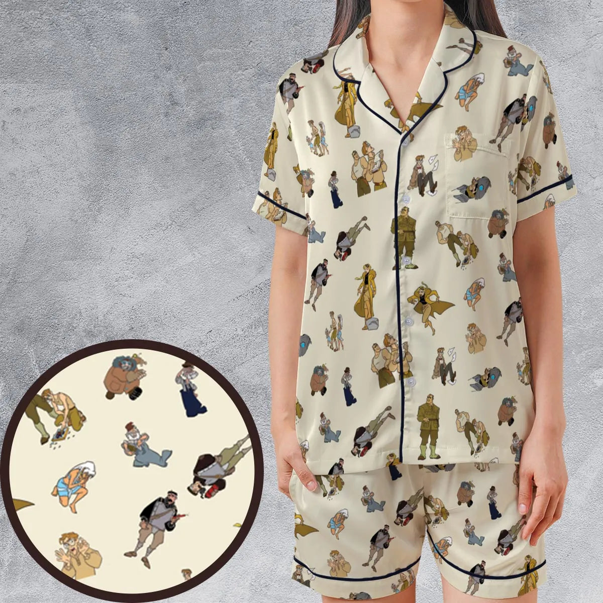 Satin Short-Sleeve Pajamas Set - 5A5EAGN7