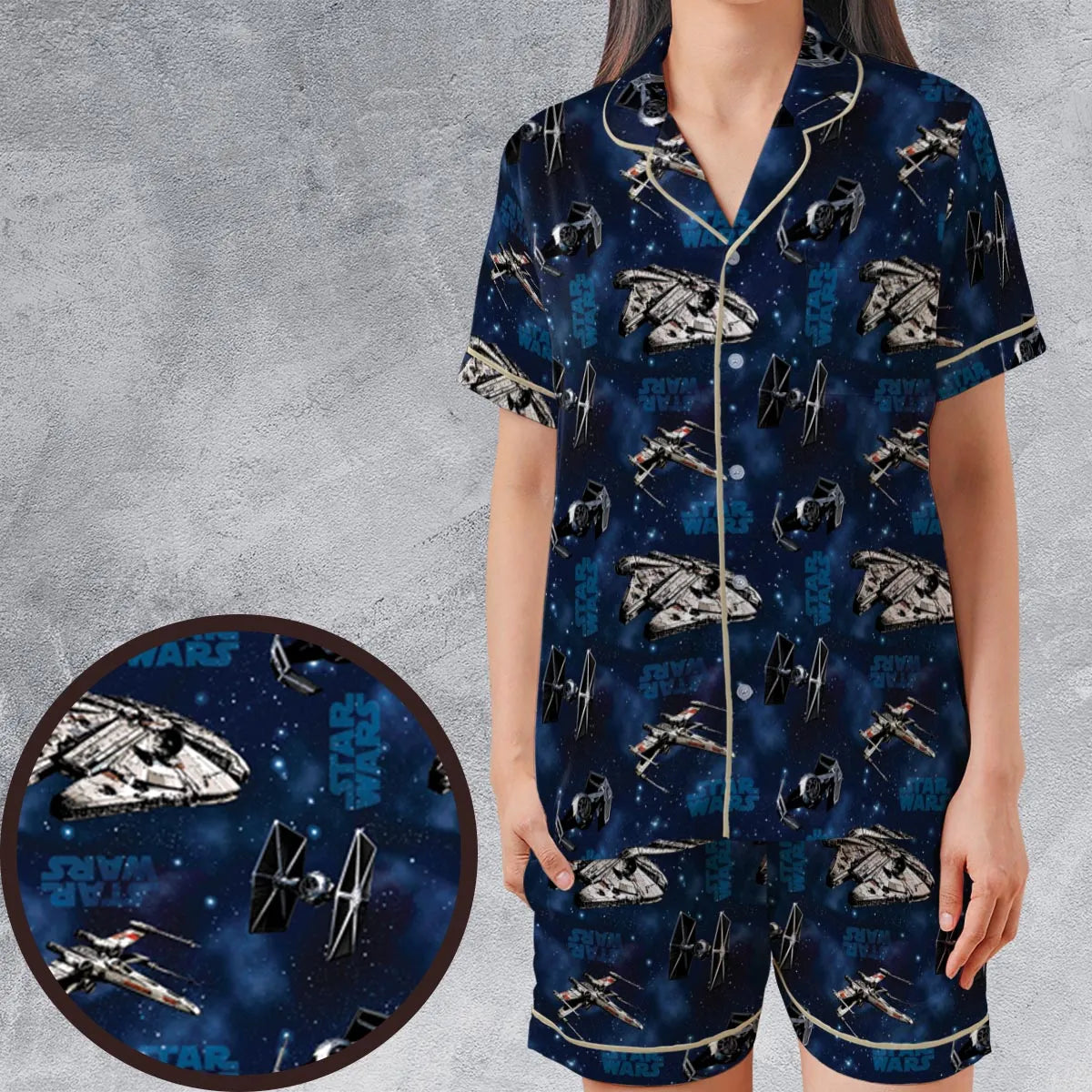 Satin Short-Sleeve Pajamas Set - MU4NKHW2