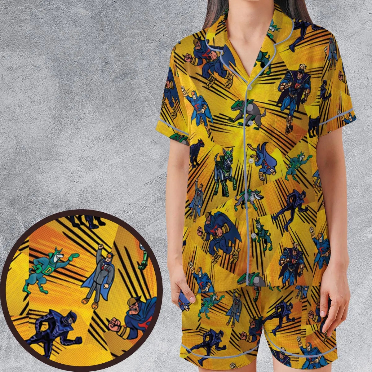 Satin Short-Sleeve Pajamas Set - 4X3986SM