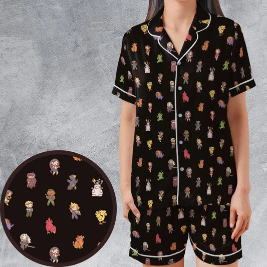 Satin Short-Sleeve Pajamas Set - N6Z32NFU