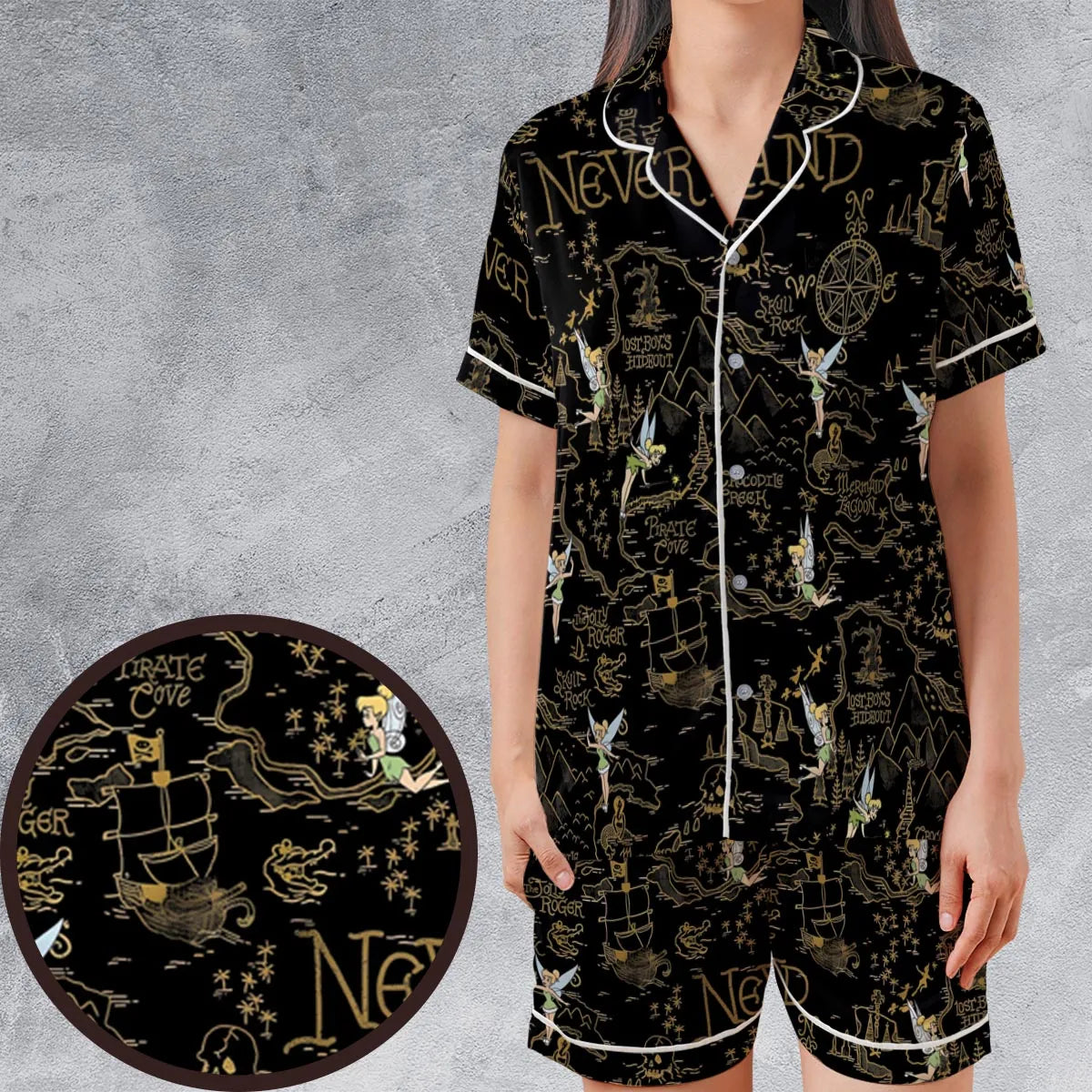 Satin Short-Sleeve Pajamas Set - T9D96S9M