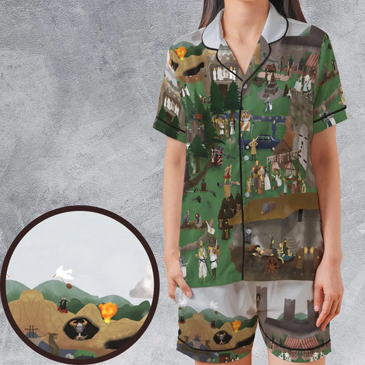 Satin Short-Sleeve Pajamas Set - GMQK7DZN