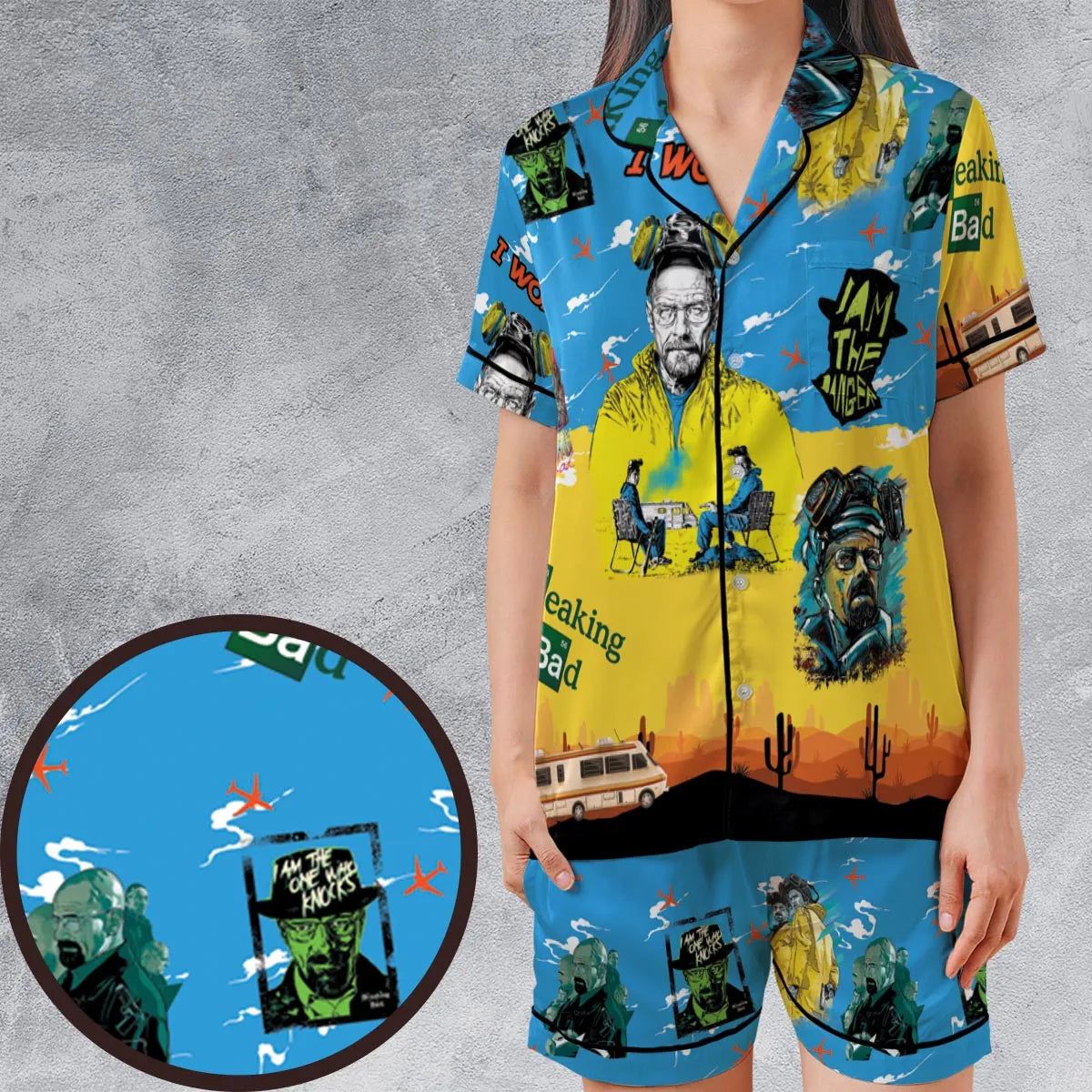 Satin Short-Sleeve Pajamas Set - 6ZYSPAXK