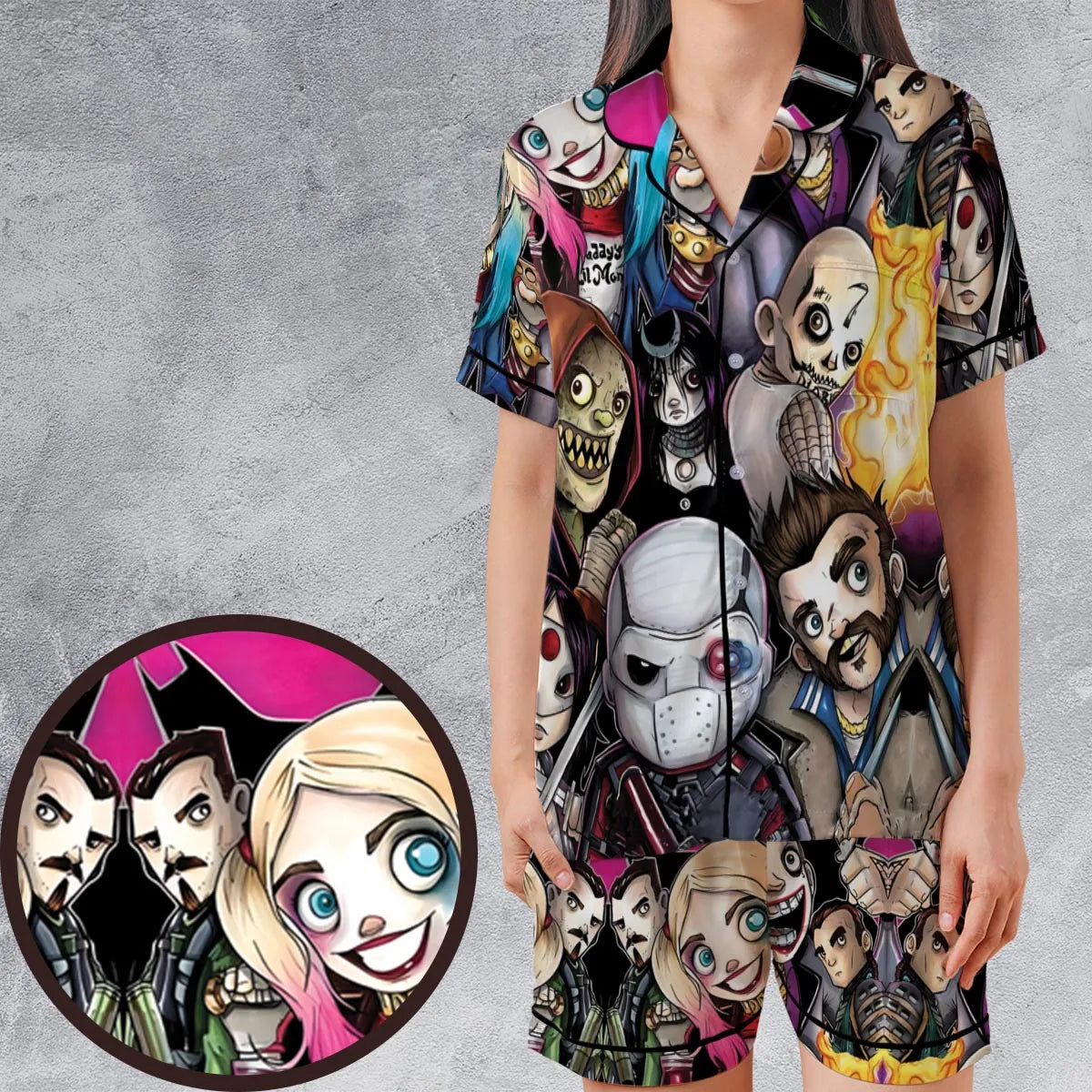 Satin Short-Sleeve Pajamas Set - N7A6XC67