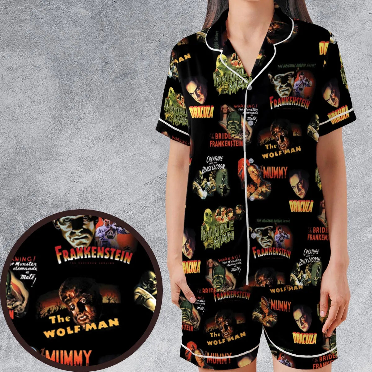 Satin Short-Sleeve Pajamas Set - S1H3YQHP