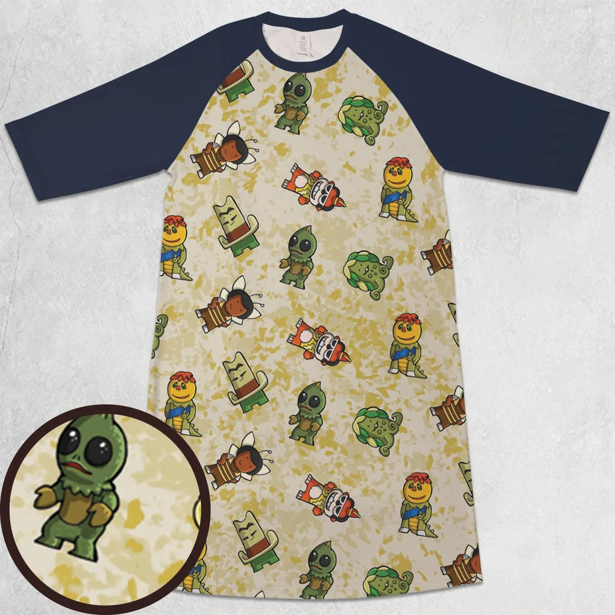 3/4 Sleeve Raglan Dress - V9TMRL9C