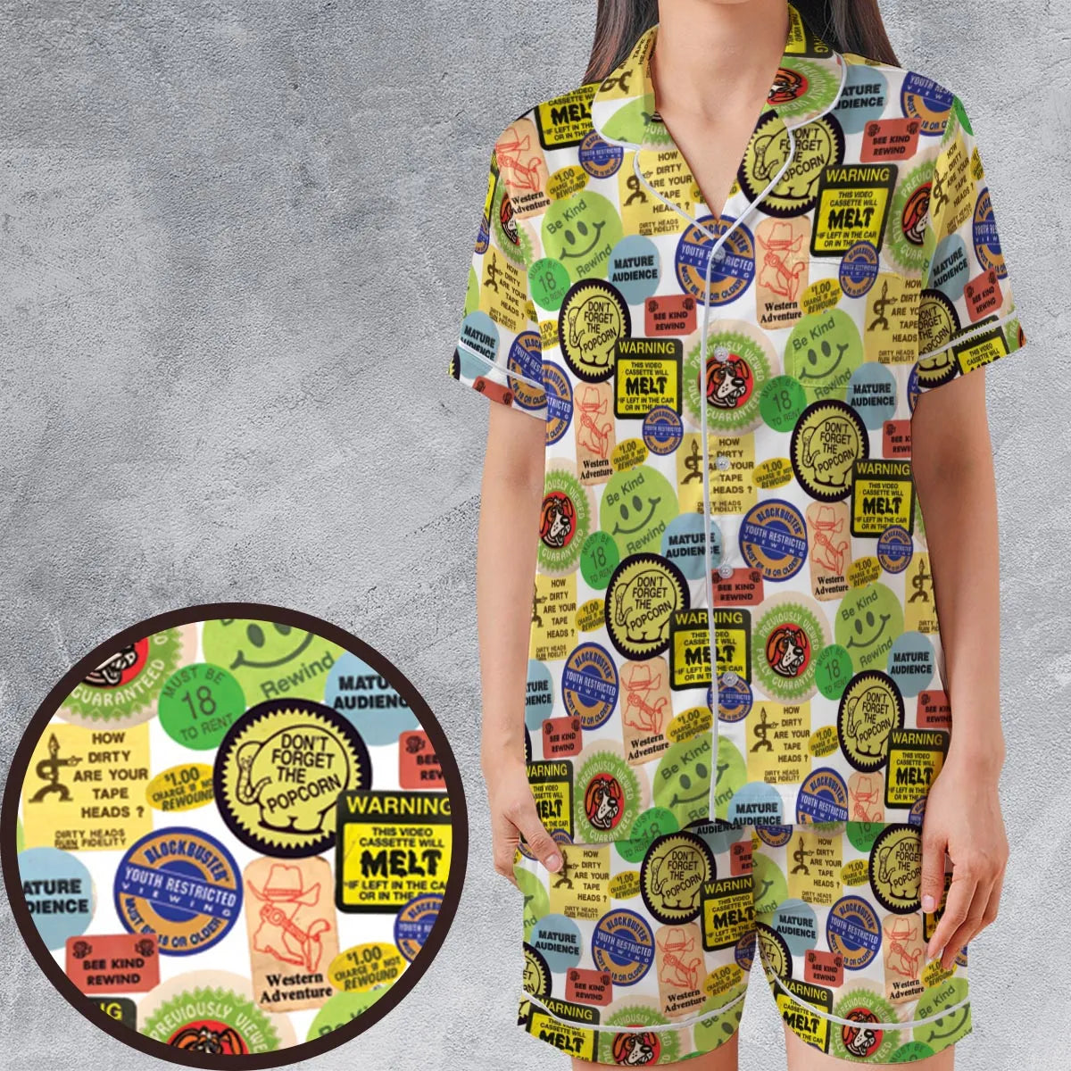 Satin Short-Sleeve Pajamas Set - U9D6KJ9S