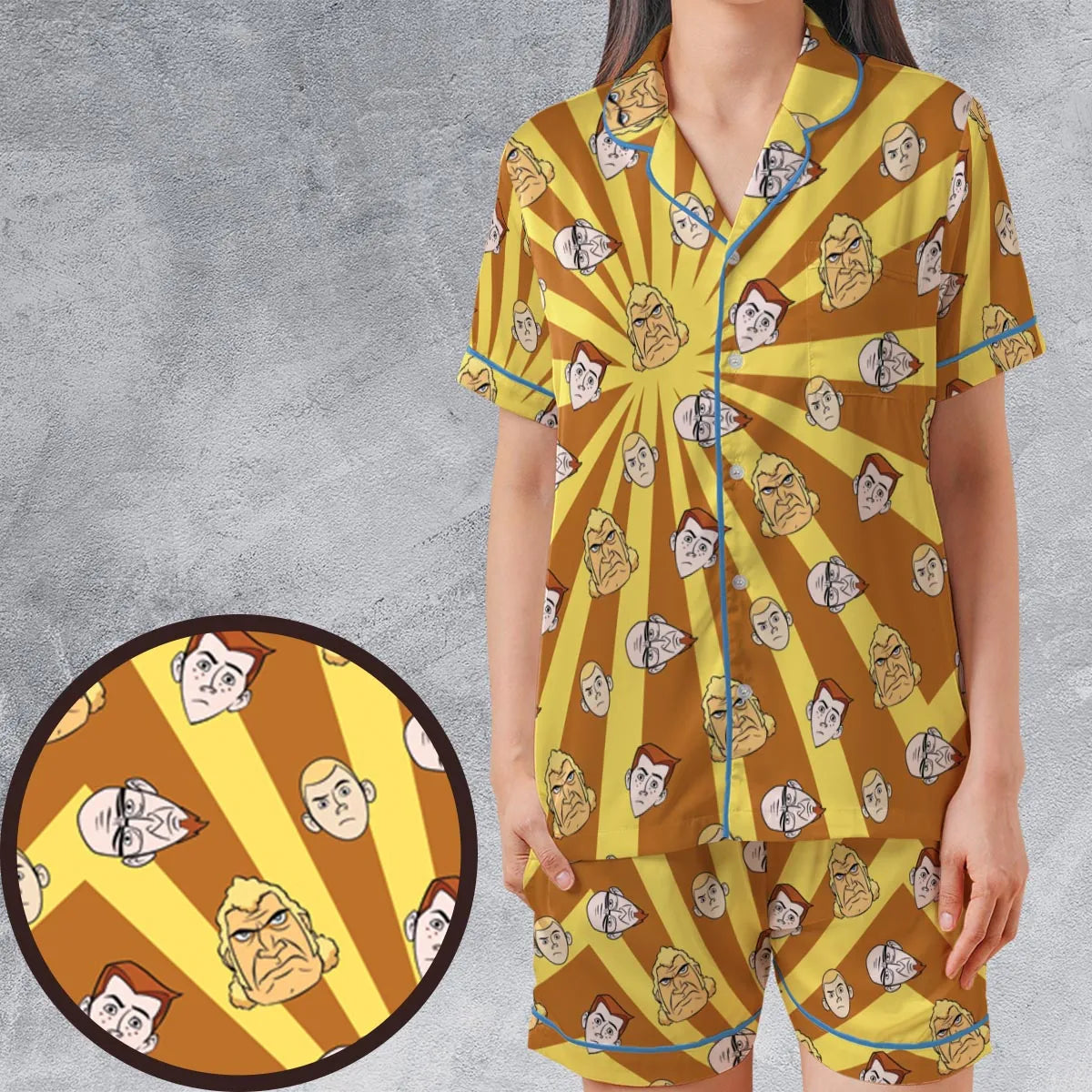 Satin Short-Sleeve Pajamas Set - WCC8MUT8