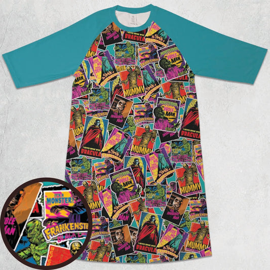 3/4 Sleeve Raglan Dress - ZMTR4XB2