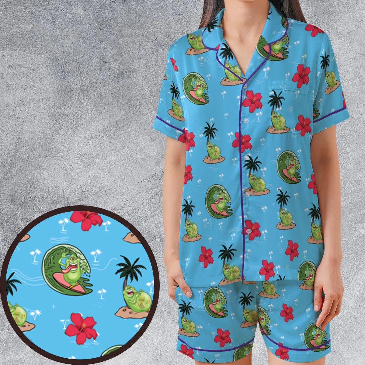 Satin Short-Sleeve Pajamas Set - 55N96B3X