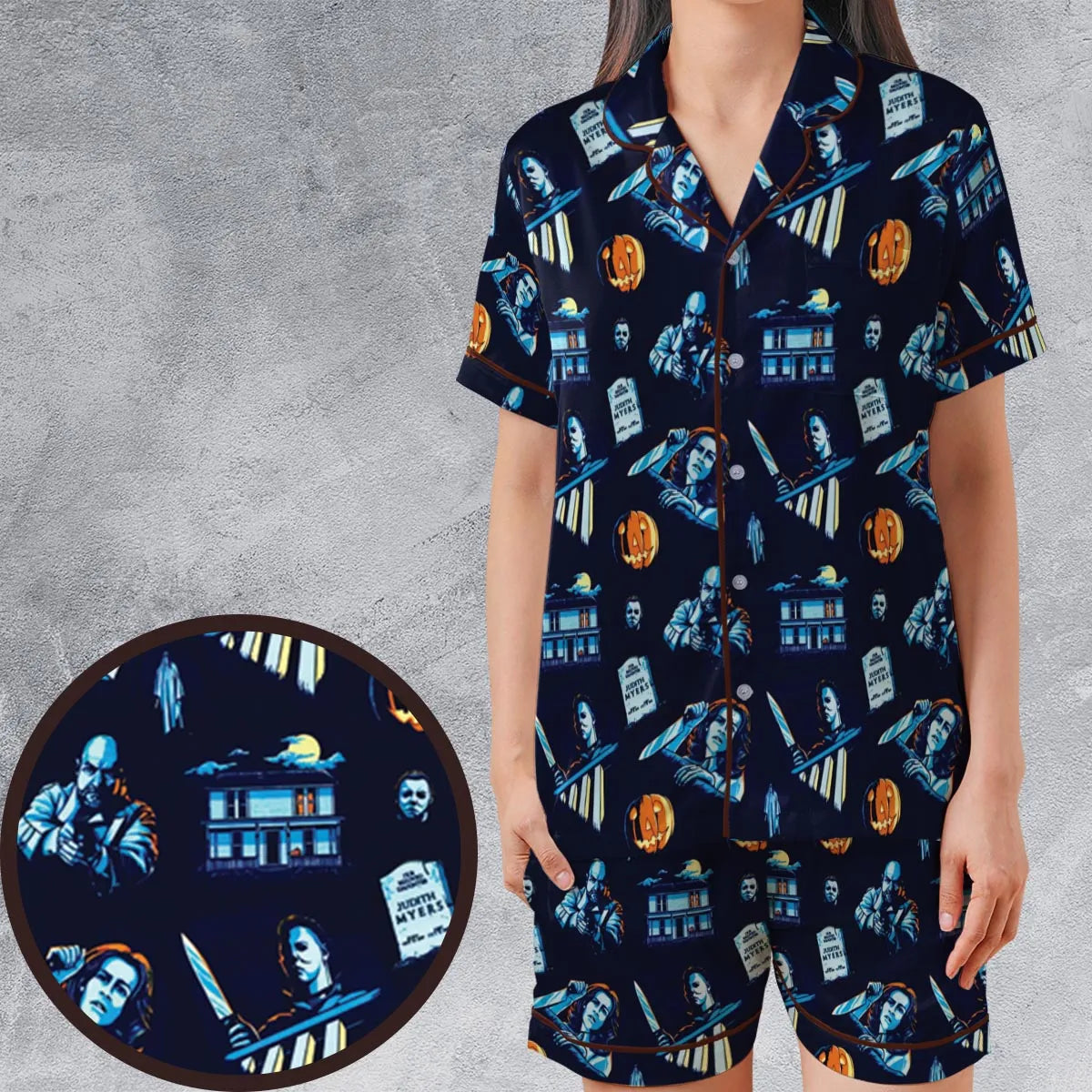 Satin Short-Sleeve Pajamas Set - CHX7WG1N