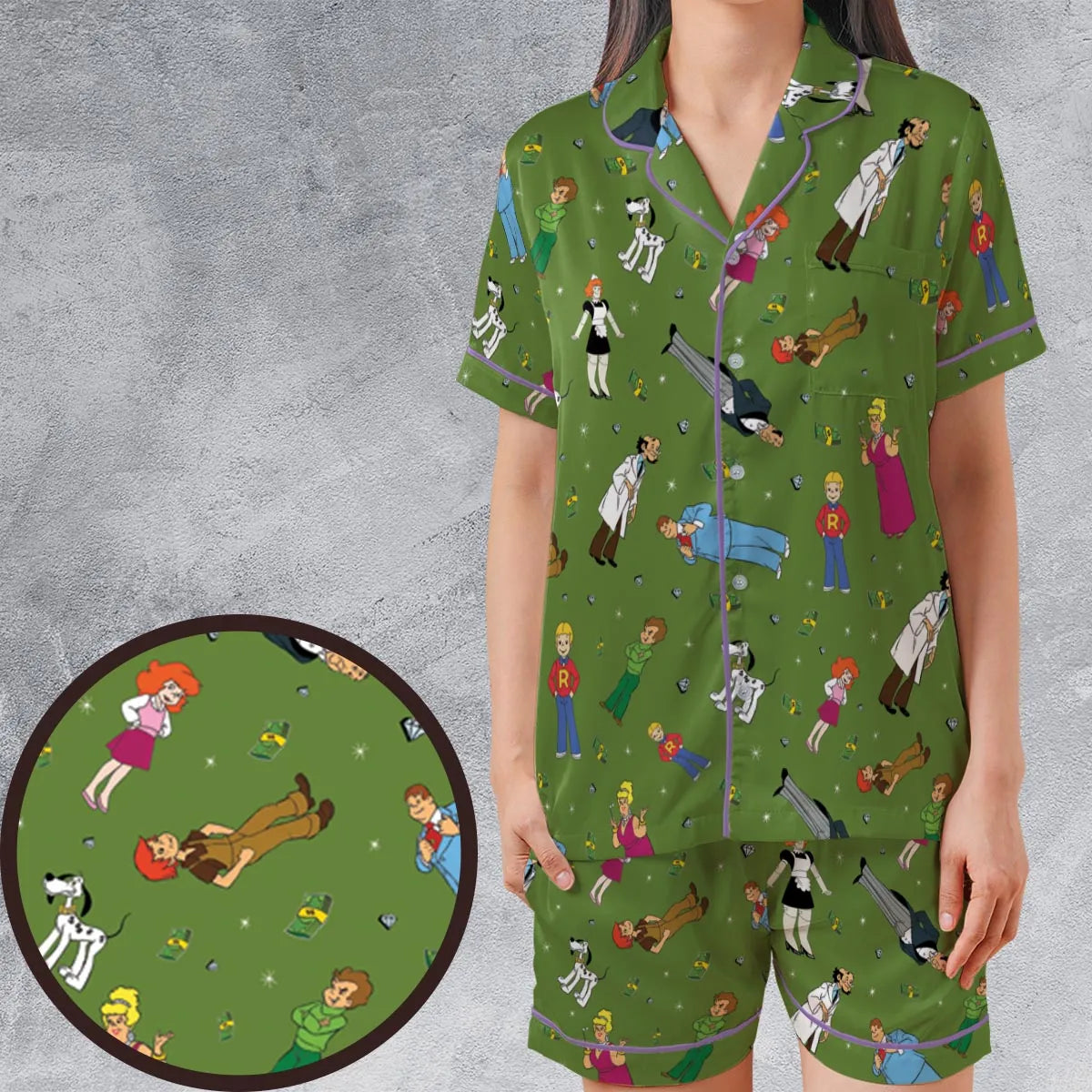 Satin Short-Sleeve Pajamas Set - HD4S9HFS