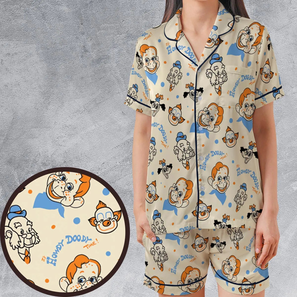 Satin Short-Sleeve Pajamas Set - UYNT4S13