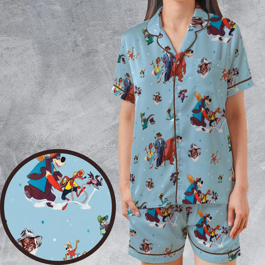 Satin Short-Sleeve Pajamas Set - FZH41Z91