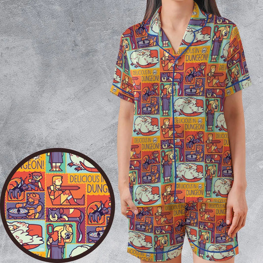 Satin Short-Sleeve Pajamas Set - 2WYA5HBC
