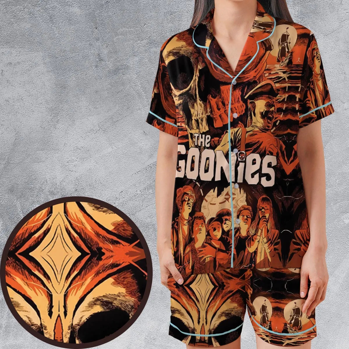 Satin Short-Sleeve Pajamas Set - LWVHBYRX