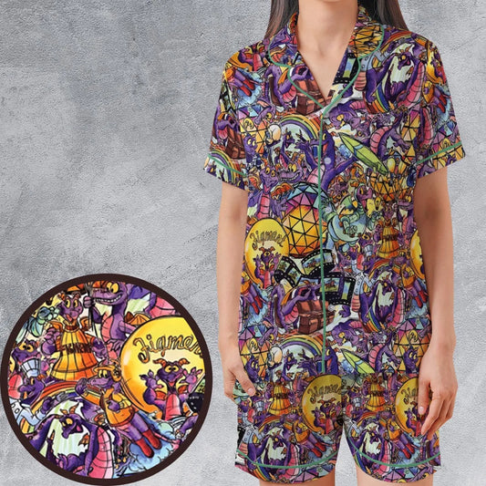 Satin Short-Sleeve Pajamas Set - ZBVS1HTF