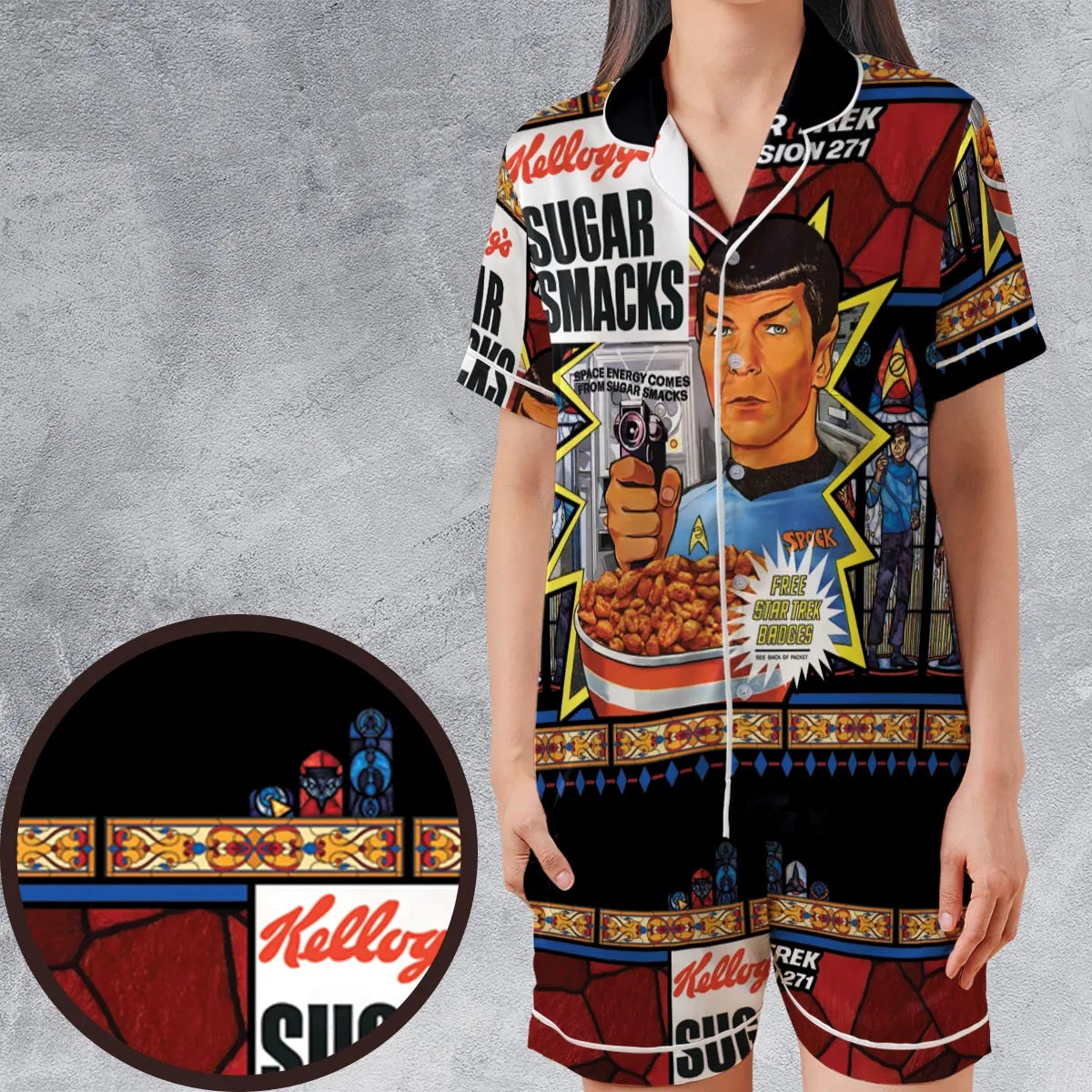 Satin Short-Sleeve Pajamas Set - 8KXPAJWJ