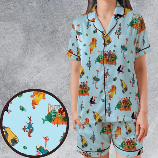 Satin Short-Sleeve Pajamas Set - CQLXP2QW