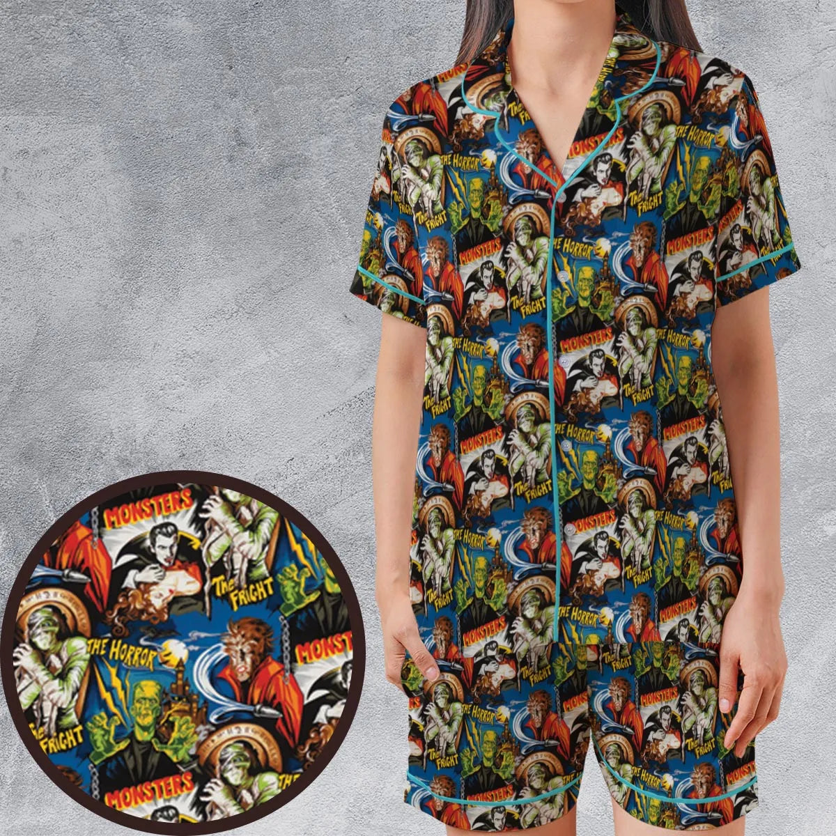 Satin Short-Sleeve Pajamas Set - 9JHMFJZC