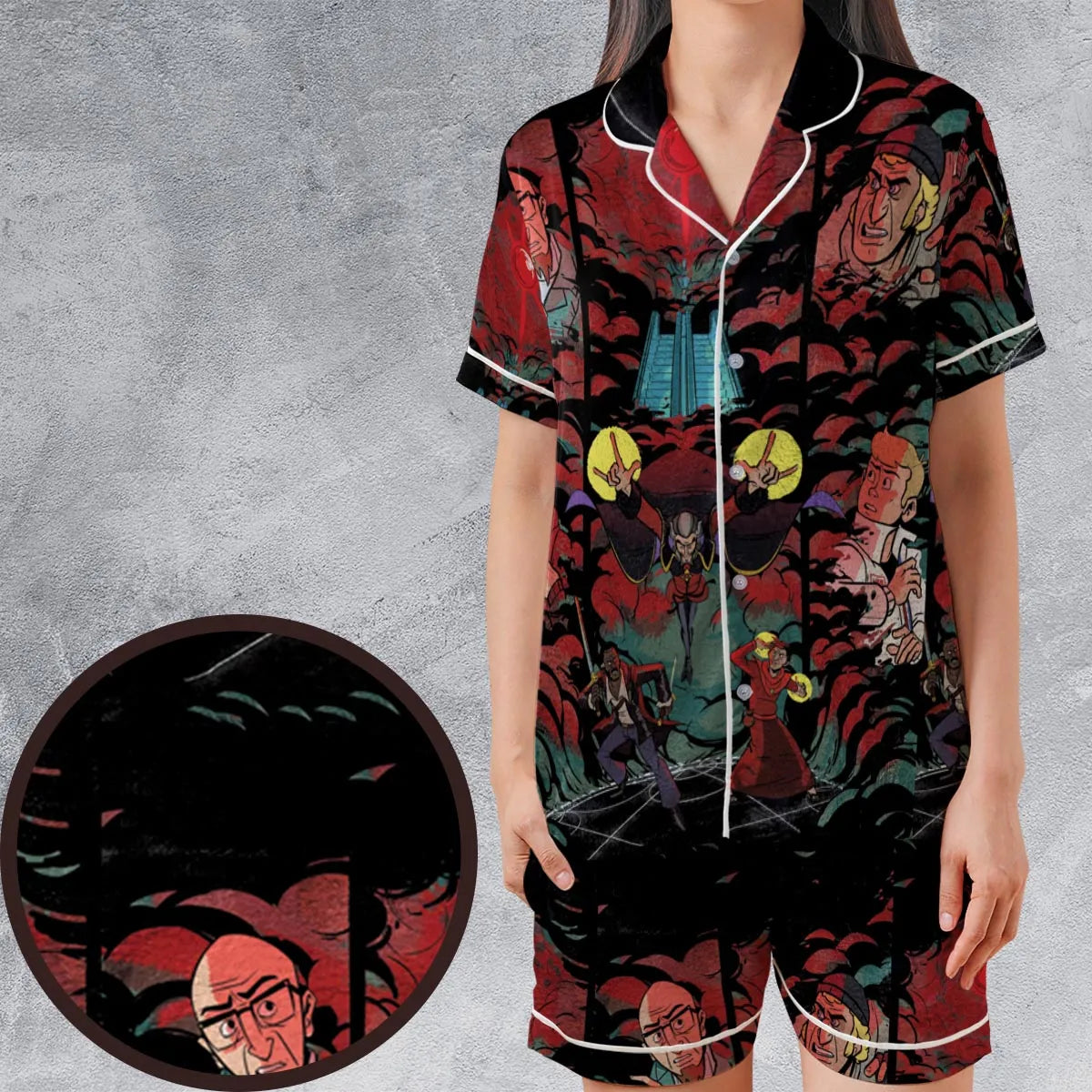 Satin Short-Sleeve Pajamas Set - AW9LJU7D