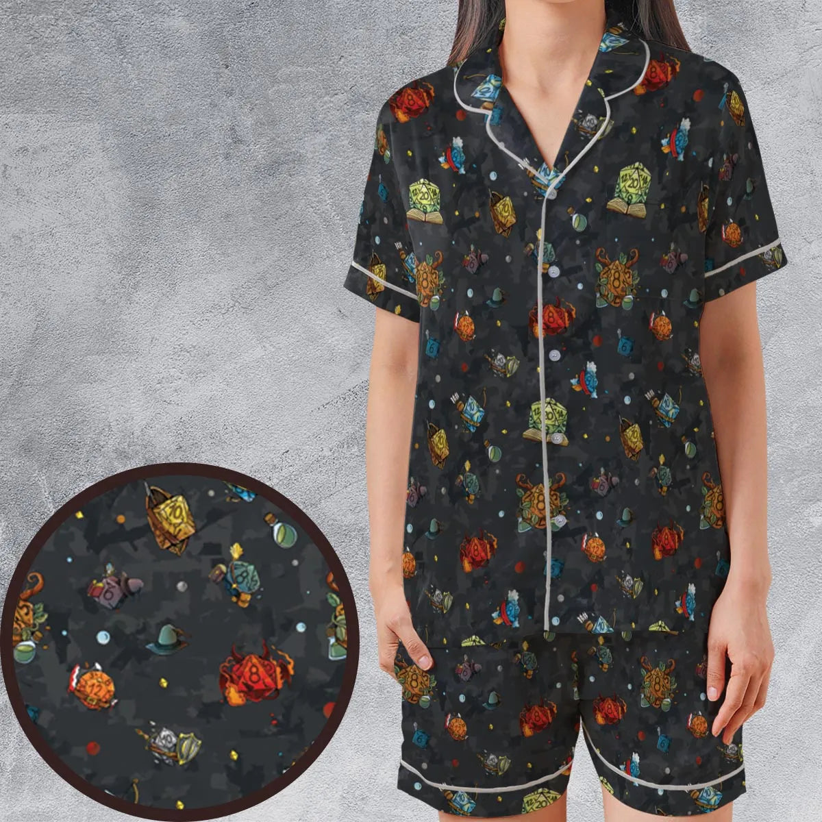 Satin Short-Sleeve Pajamas Set - X13PMN6D