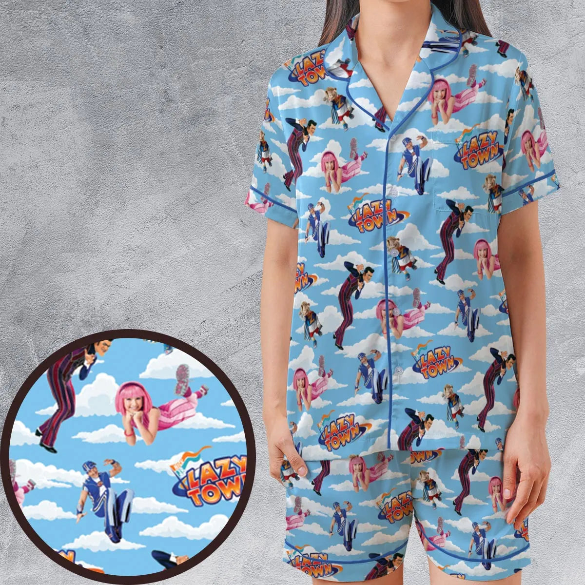 Satin Short-Sleeve Pajamas Set - F16SBP9J