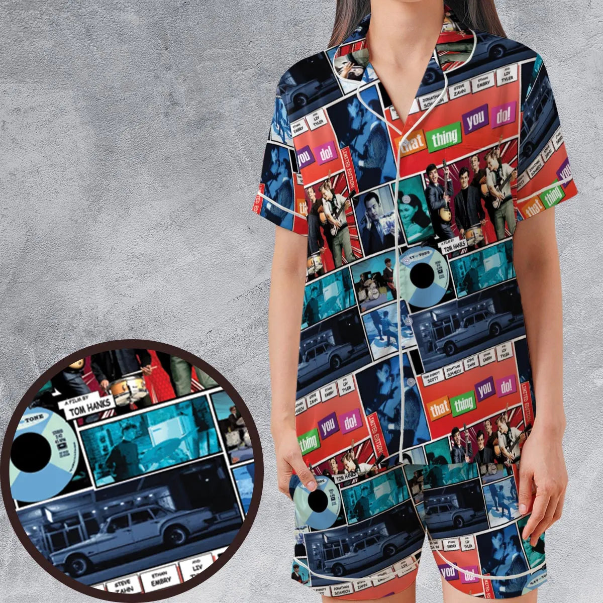 Satin Short-Sleeve Pajamas Set - MQ6DR4NP