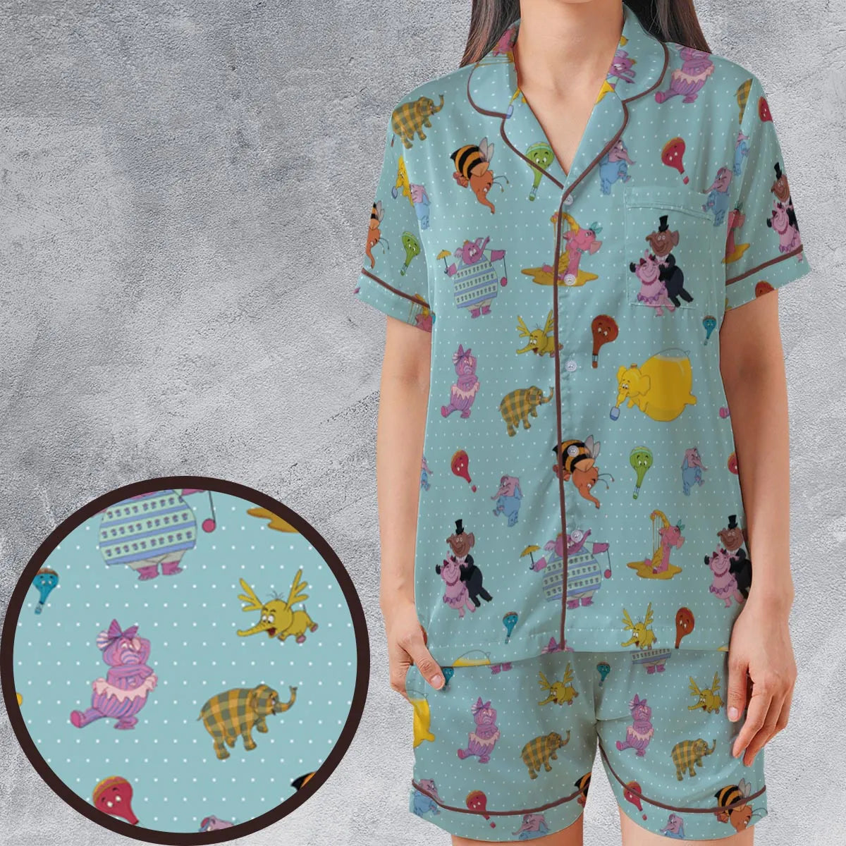 Satin Short-Sleeve Pajamas Set - 771YVV46