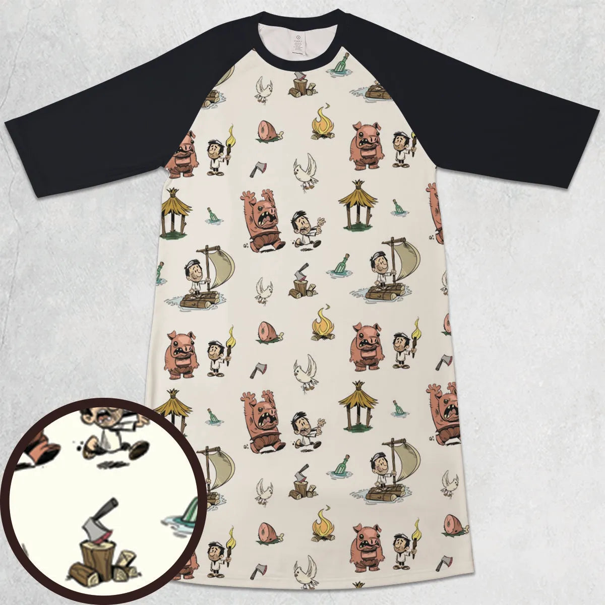 3/4 Sleeve Raglan Dress - WGCXR5VH