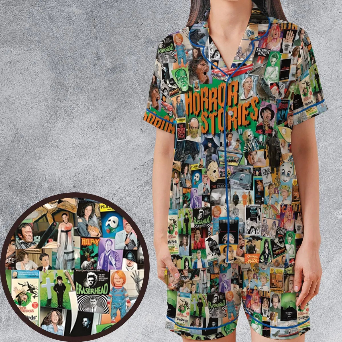 Satin Short-Sleeve Pajamas Set - 752PC7LU