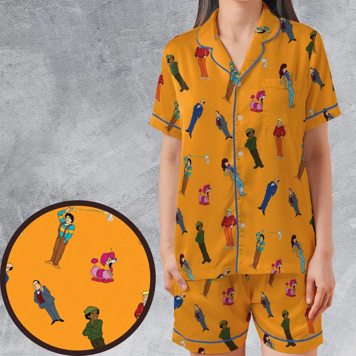 Satin Short-Sleeve Pajamas Set - JSY9BJ9Q