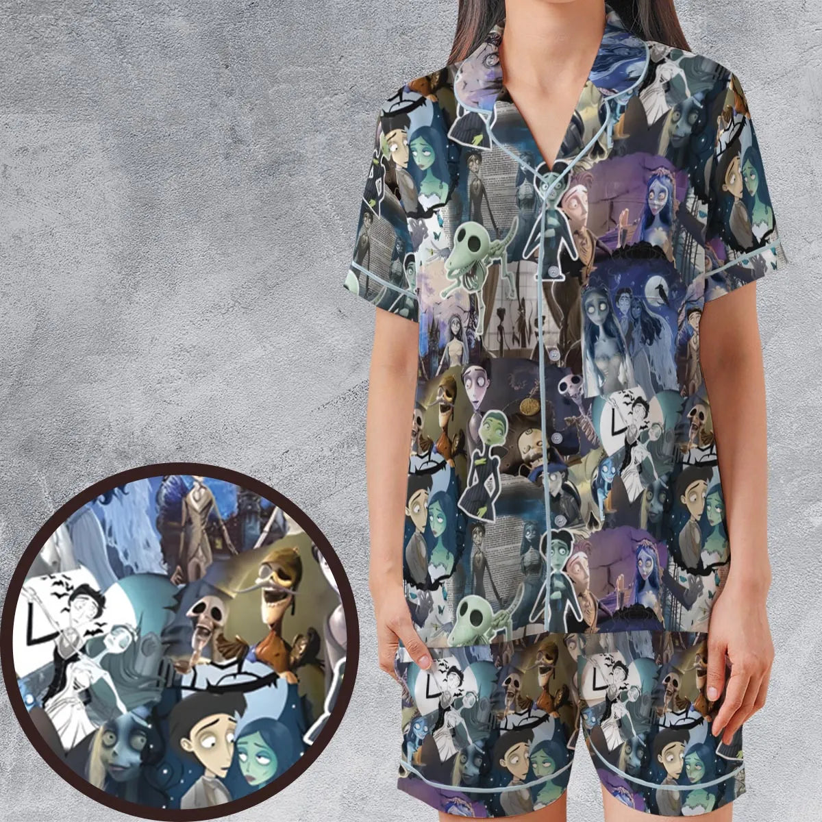 Satin Short-Sleeve Pajamas Set - 9VZYWCDN