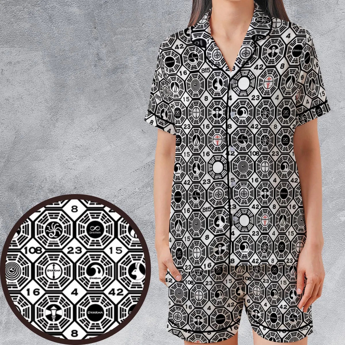 Satin Short-Sleeve Pajamas Set - X33HFMQK