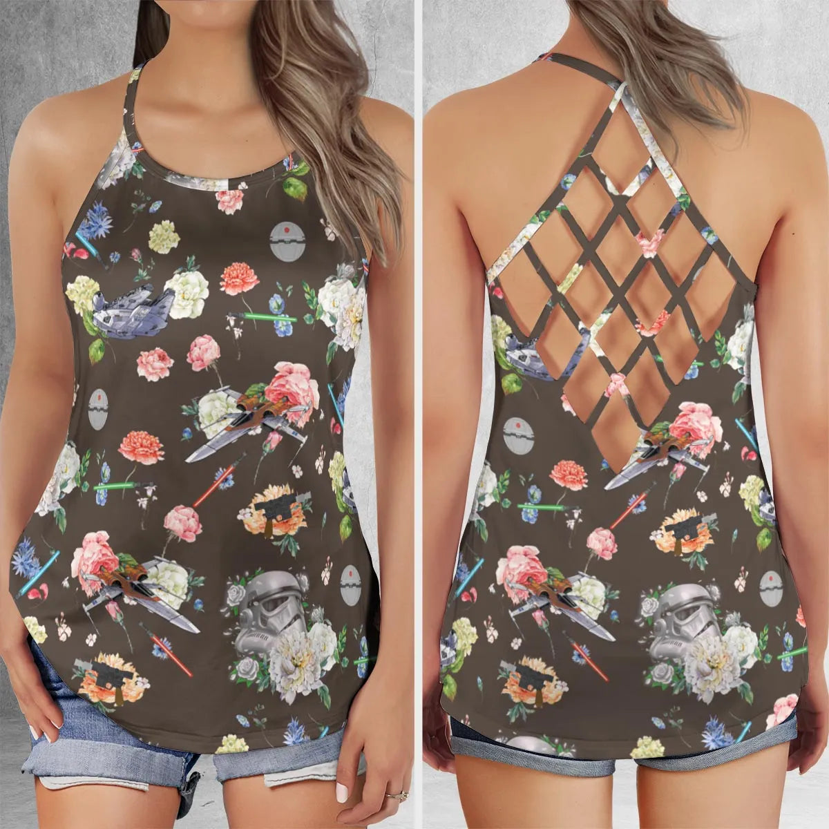 Criss Cross Tank Top - ZQTMCJSD