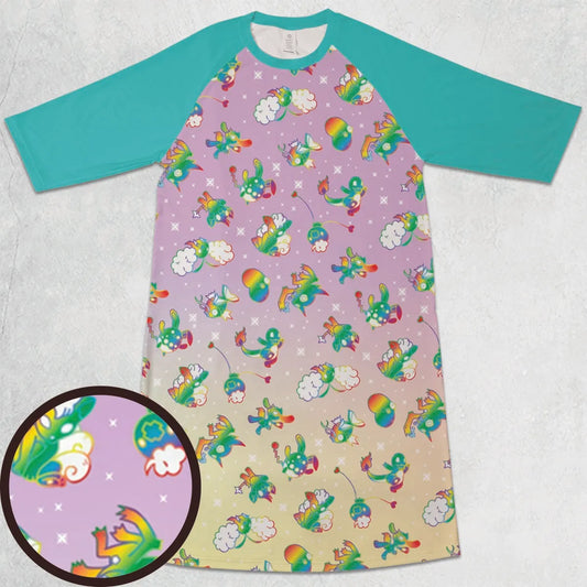 3/4 Sleeve Raglan Dress - LK8GYLRS