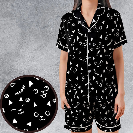 Satin Short-Sleeve Pajamas Set - J4ACUW9V