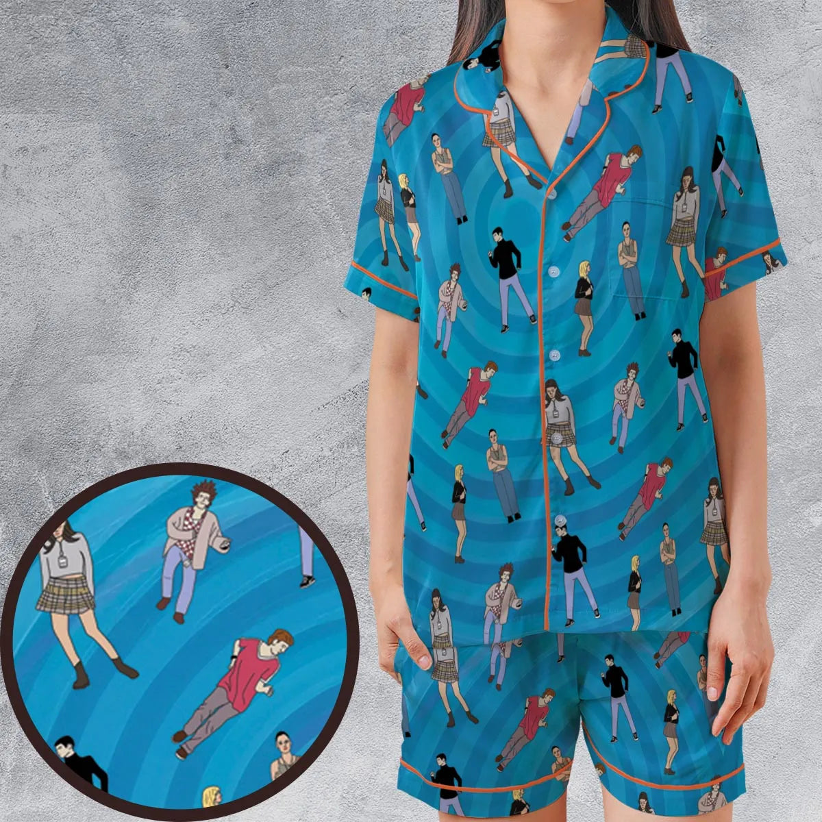 Satin Short-Sleeve Pajamas Set - 2MZ3P77F