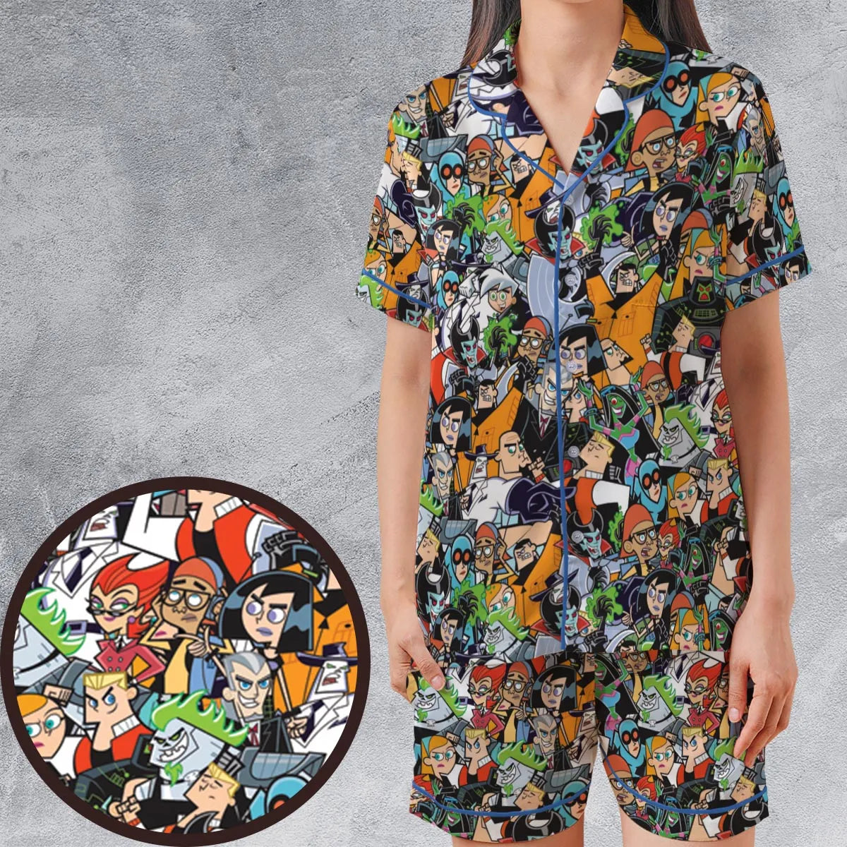 Satin Short-Sleeve Pajamas Set - 196L4TFA