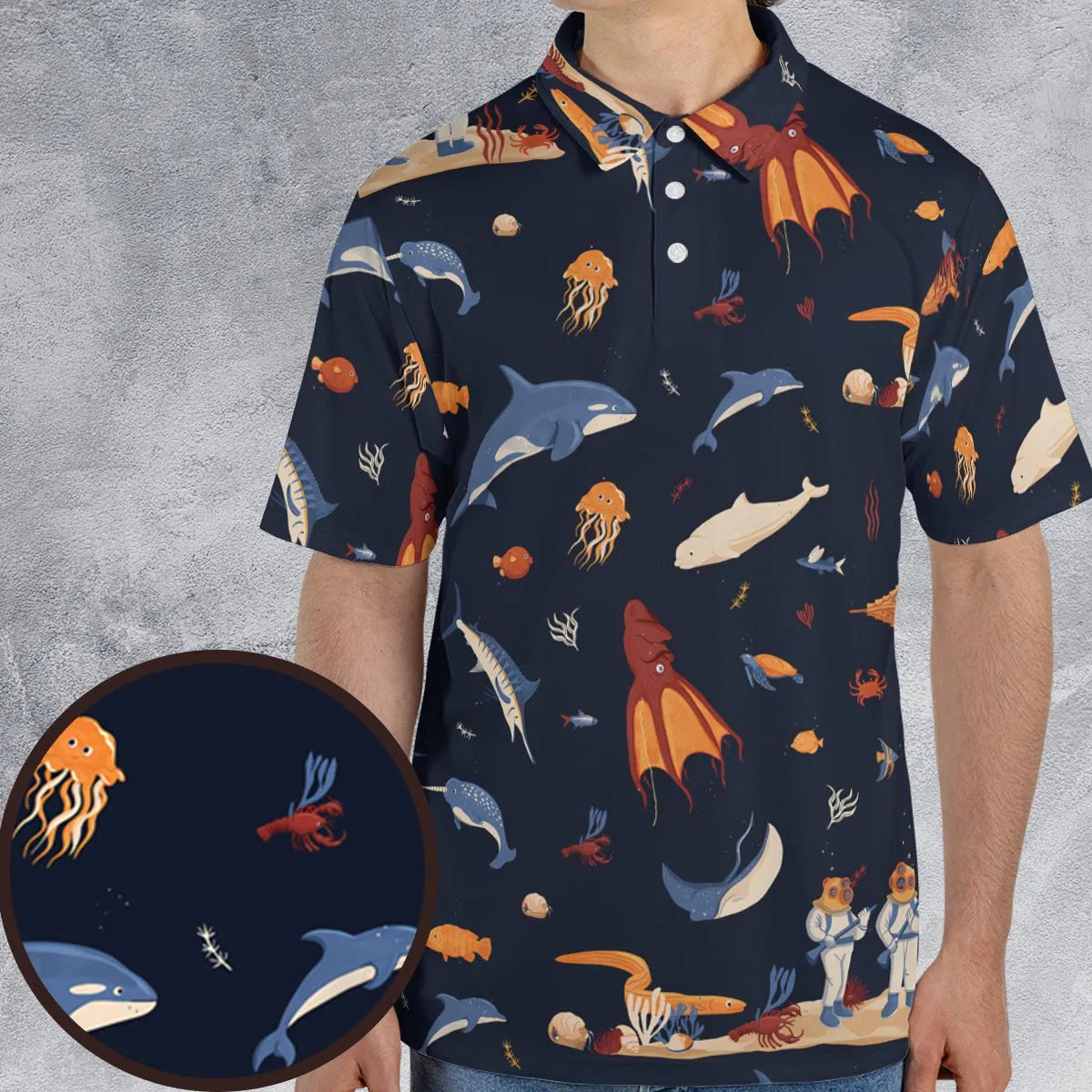 AOP Men/Women Polo Shirt - QZHG77BT