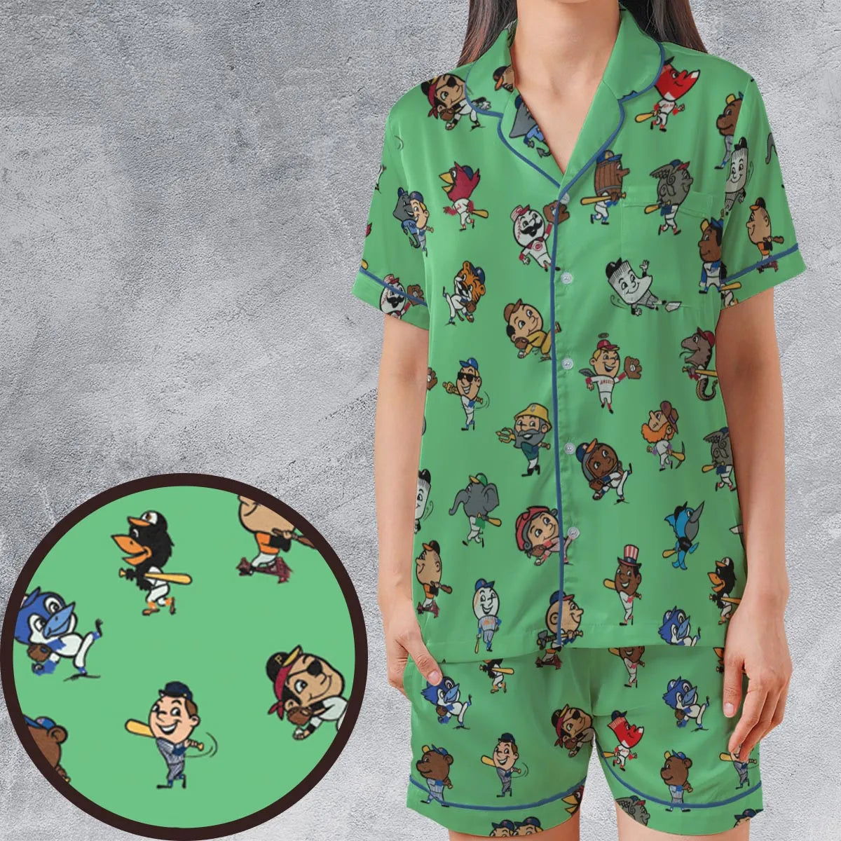Satin Short-Sleeve Pajamas Set - F64WQFV9