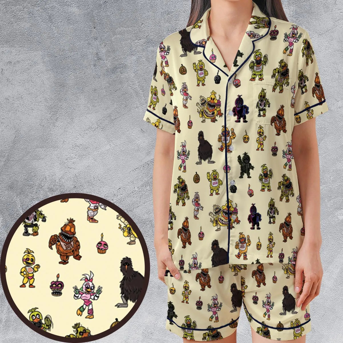 Satin Short-Sleeve Pajamas Set - GSPN5LJV