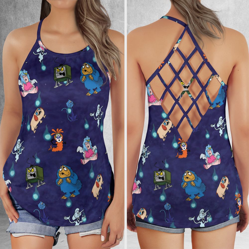 Criss Cross Tank Top - TBKKND3M -  - 1