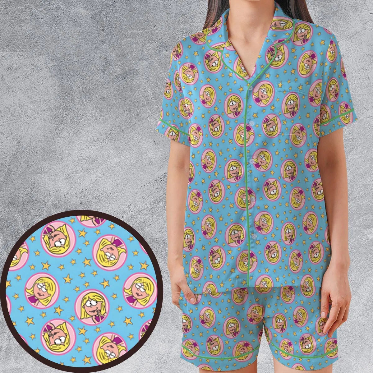 Satin Short-Sleeve Pajamas Set - M28KP618